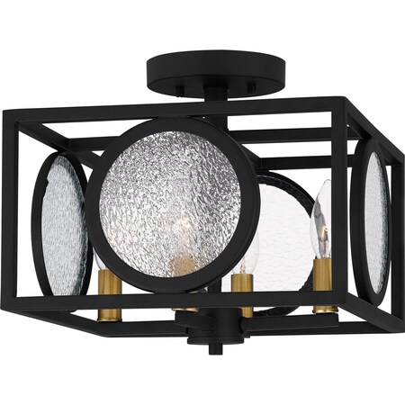 Quoizel Chalamont Semi Flush 4 Lights Earth Black CHT1712EK
